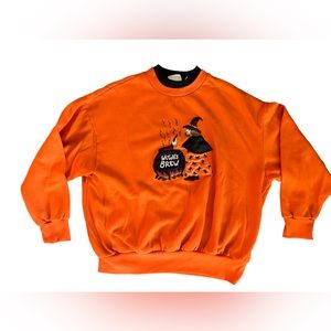 Vtg Women’s Basic Editions Halloween Witch's Brew Crewneck Soft Sweatshirt Sz L